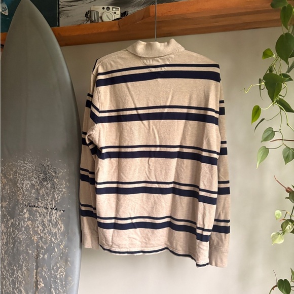 TOMMY HILFIGER long sleeve polo Medium men strippef - Picture 4 of 4